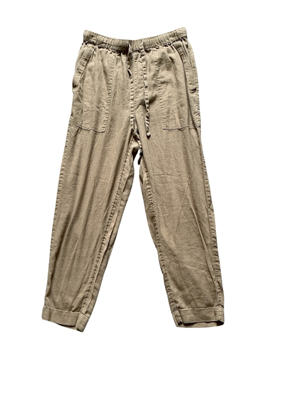 Men's Casual Drawstring Linen Blend Pants - Khaki